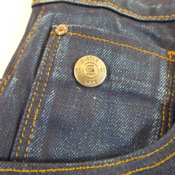 G-Star RAW Restored Dark Denim Jeans ARC 3-D Slim Paint Splattered Size 30x30 - Picture 6 of 11